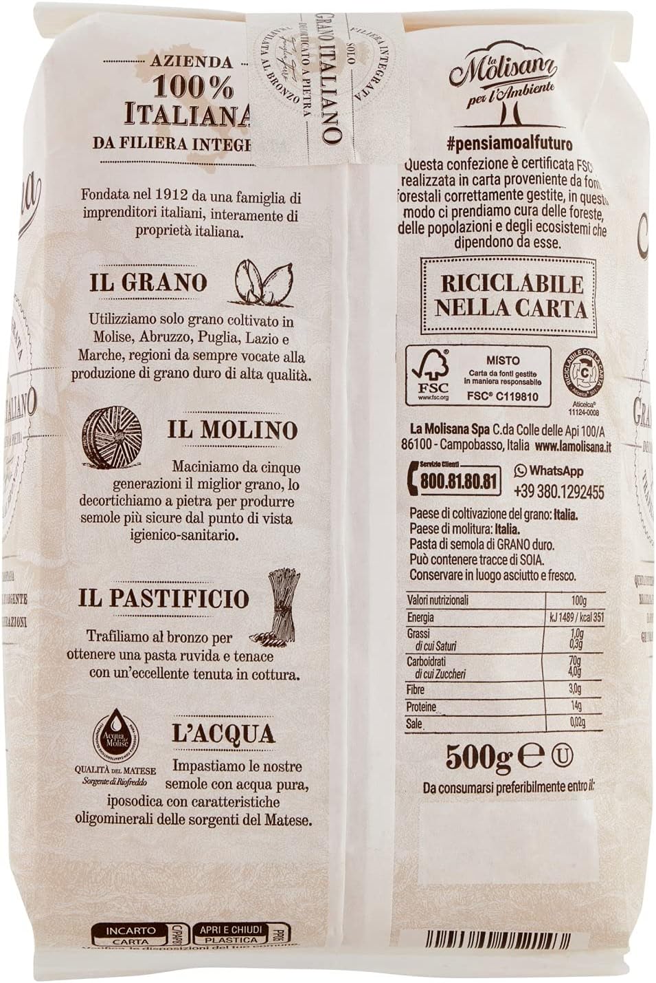 MOLISANA Gestreepte Pennoni nr21_ 500 GR